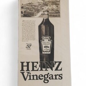 1918 Heinz Vinegars Vintage Print Ad Antique WWI Era‎ Food Advertising